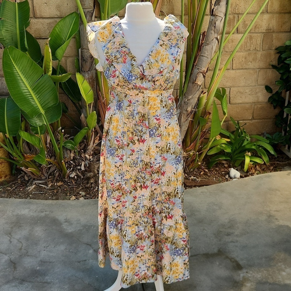 Reformation Reina Dress Countryside Floral Midi Size 0